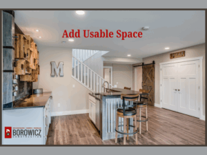 Add Usable Space - Lower Level remodel for Kitchenette - Adding Home Value