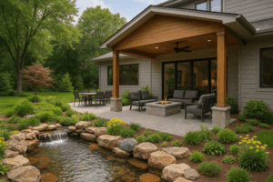 Outdoor Living Spaces MN patio and water feature 